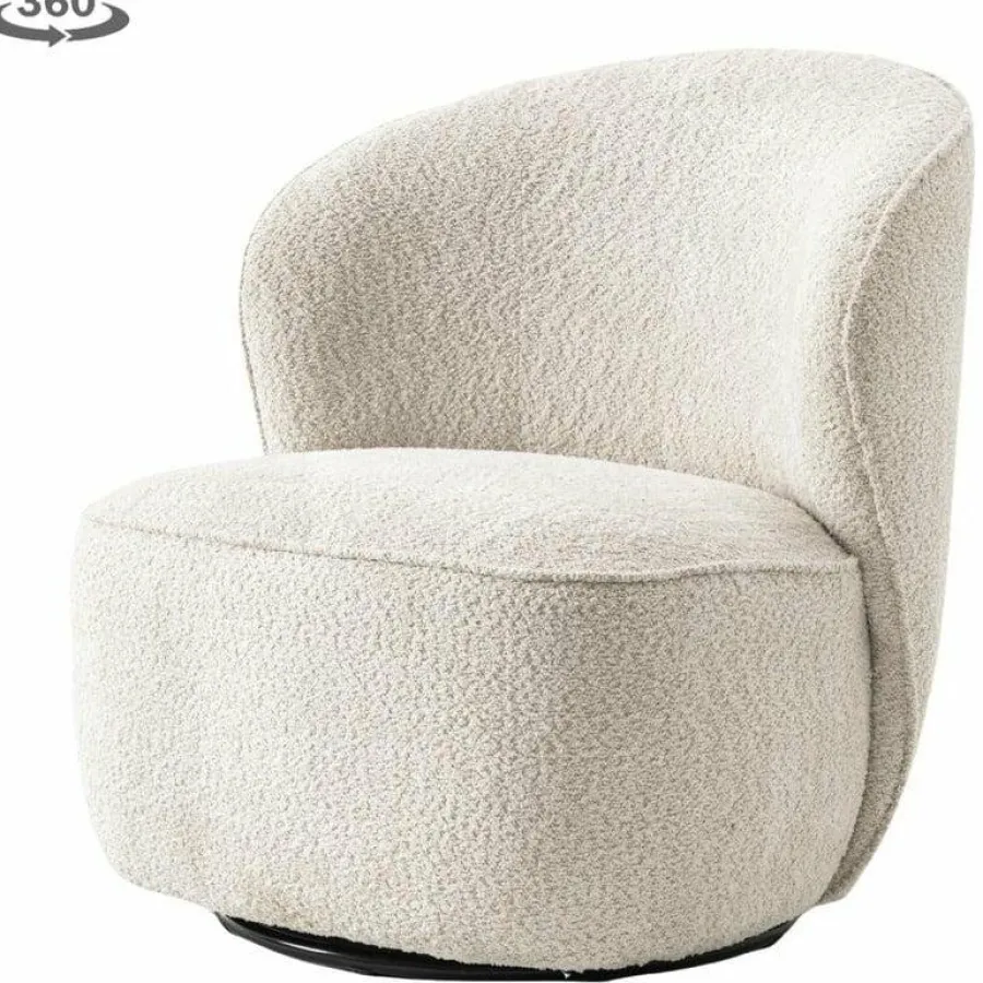 Tower Living Belvi Fauteuil - fabric AJ3019-08 Cream (draaibaar) New