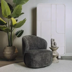 Tower Living Belvi Fauteuil - fabric AJ3019-20 Dark grey (draaibaar) Discount