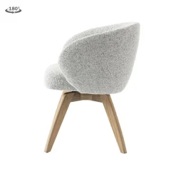 Tower Living Brescia Armstoel - fabric Puente 09 light grey (draaibaar) Hot