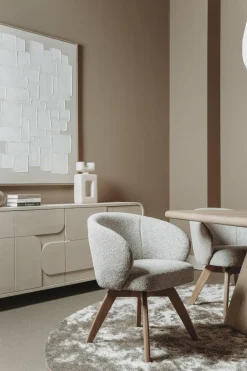 Tower Living Brescia Armstoel - fabric Puente 06 beige white (draaibaar) Best