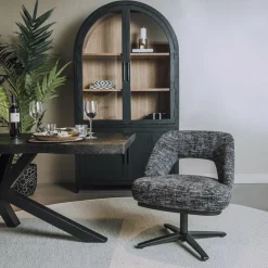 Tower Living Caldes Lounge Stoel - fabric TED 17 blue-grey (draaibaar) Online