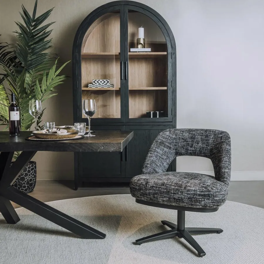Tower Living Caldes Lounge Stoel - fabric TED 17 blue-grey (draaibaar) Online