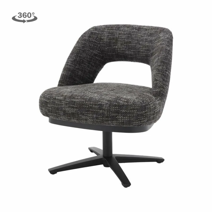 Tower Living Caldes Lounge Stoel - fabric TED 17 blue-grey (draaibaar) Online