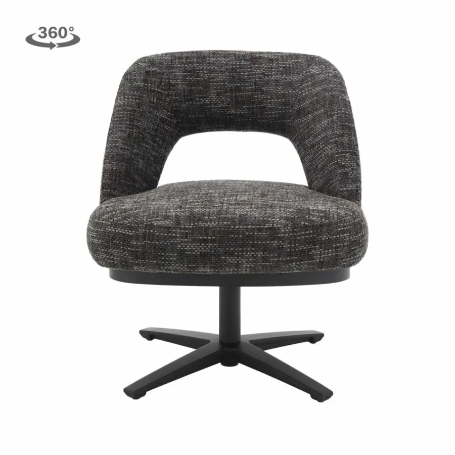 Tower Living Caldes Lounge Stoel - fabric TED 17 blue-grey (draaibaar) Online