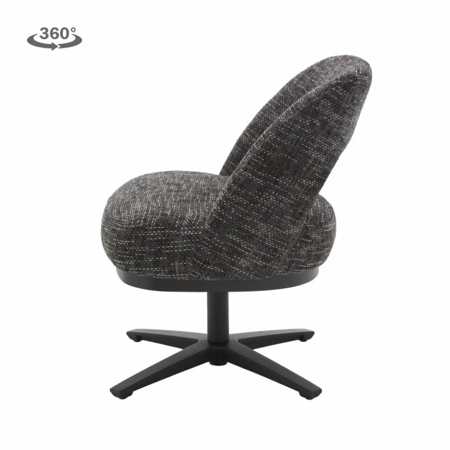 Tower Living Caldes Lounge Stoel - fabric TED 17 blue-grey (draaibaar) Online