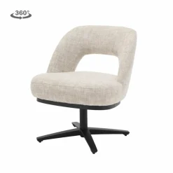 Tower Living Caldes Lounge Stoel - fabric TED 24 off white (draaibaar) Sale
