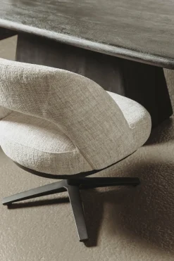 Tower Living Caldes Lounge Stoel - fabric TED 24 off white (draaibaar) Sale