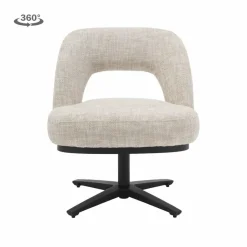 Tower Living Caldes Lounge Stoel - fabric TED 24 off white (draaibaar) Sale