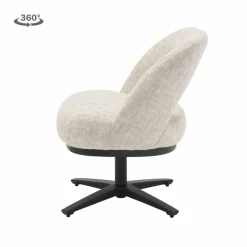 Tower Living Caldes Lounge Stoel - fabric TED 24 off white (draaibaar) Sale