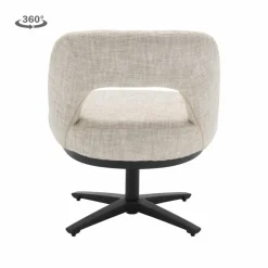 Tower Living Caldes Lounge Stoel - fabric TED 24 off white (draaibaar) Sale