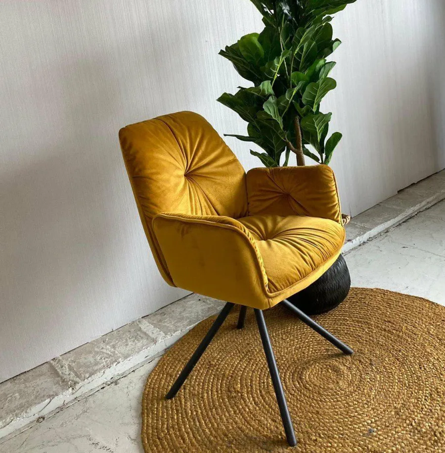 Tower Living Eetkamerstoel Palma - groen, grijs en geel Outlet