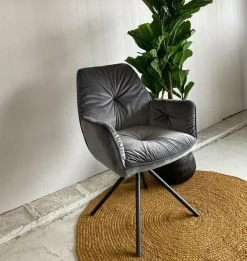 Tower Living Eetkamerstoel Palma - groen, grijs en geel Outlet
