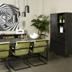 Tower Living Eettafel Paterno Mango zwart met stalen frame Hot