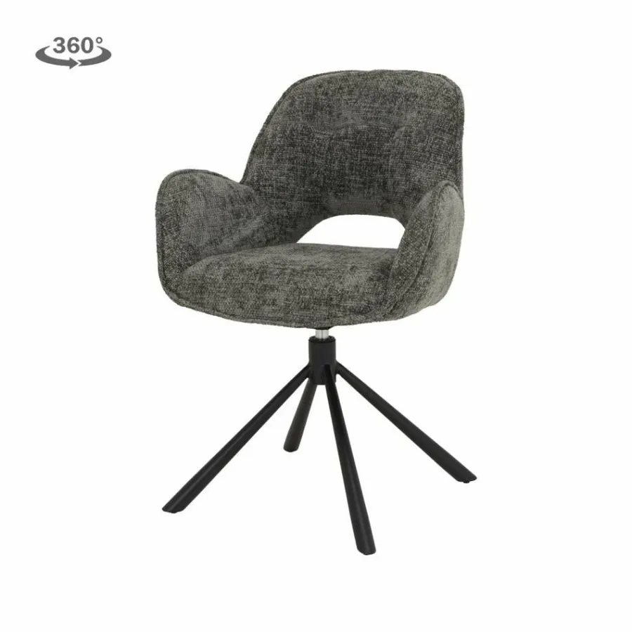 Tower Living Eettafelstoel Isola draaibaar- Haga 16 charcoal Clearance