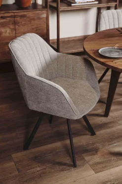 Tower Living Eettafelstoel Bruno draaistoel Nature 120 beige / grijs Discount
