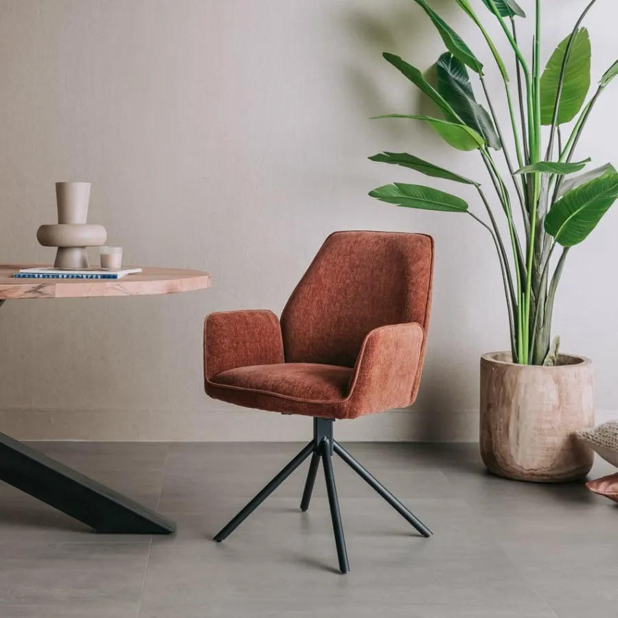 Tower Living Eettafelstoel Amaro Swivel draaistoel Nature 500 koper Clearance