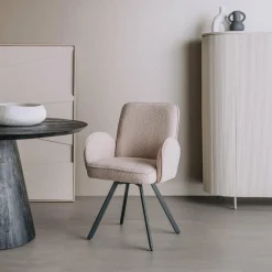 Tower Living Eettafelstoel Livo draaistoel Ascot 12 beige