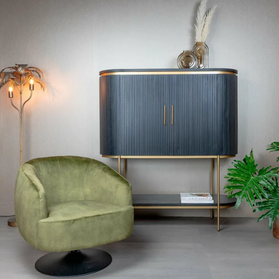 Tower Living Fauteuil Barga - groen velvet showroommodel Sale
