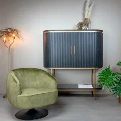 Tower Living Fauteuil Barga - groen, goud en grijs Sale