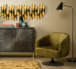 Tower Living Fauteuil Barga - groen, goud en grijs Sale