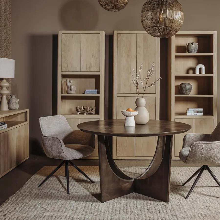 Tower Living Fermo Eetkamertafel rond olijfbruin 130 cm Discount