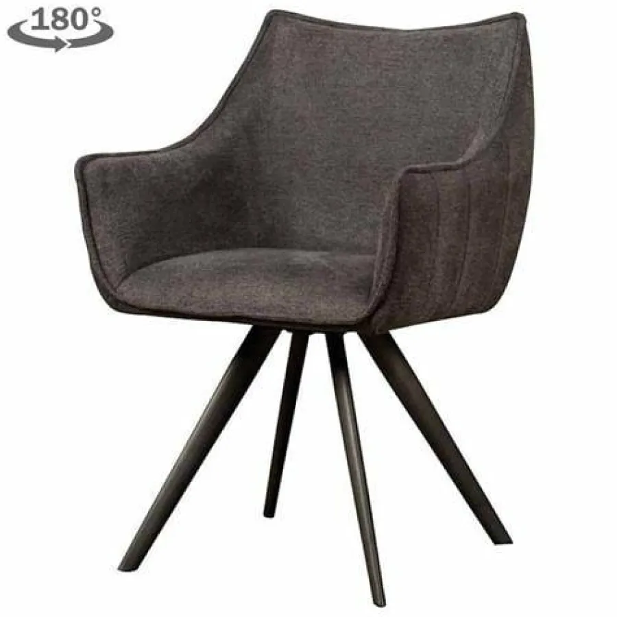 Tower Living Riviera Armstoel - fabric Brego 18 dark grey (draaibaar) Hot