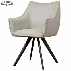 Tower Living Riviera Armstoel - fabric Brego 02 light grey (draaibaar) Hot
