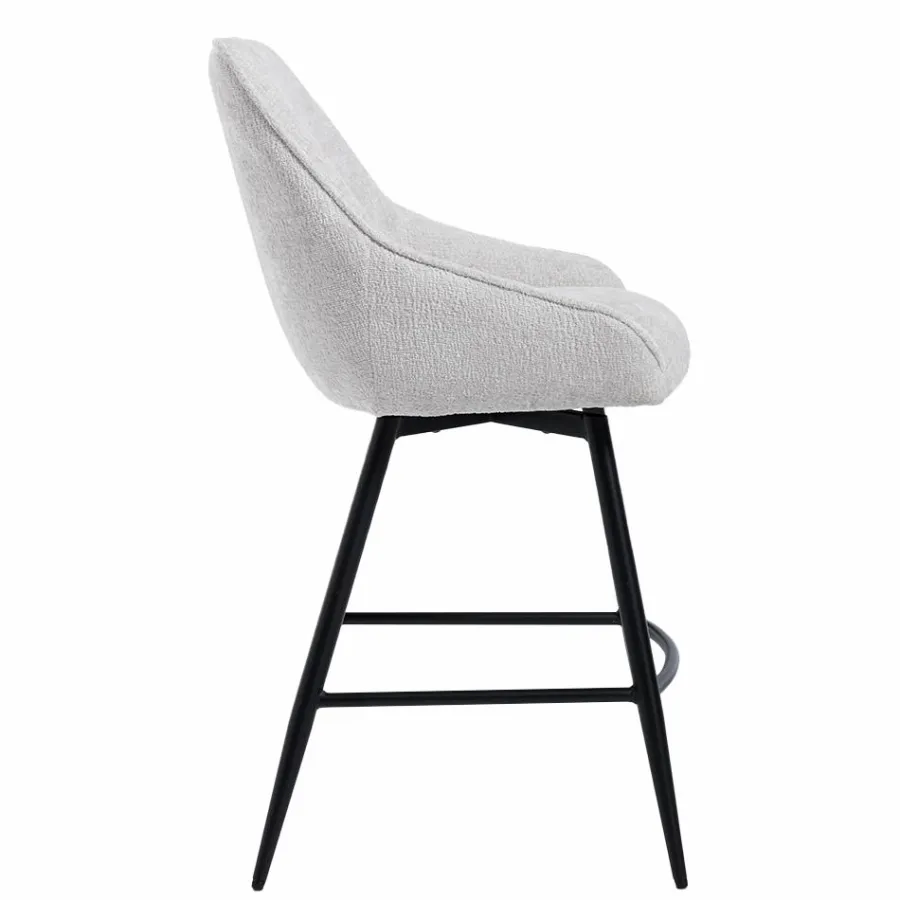 Tower Living Trino Barstoel - fabric Trenza 04 white (draaibaar) New
