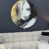 Wandpaneel Mysterious girl velvet Ø 130 cm