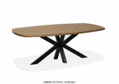 WoonMax Eettafel Deens ovaal Costa - 5 afmetingen - Diverse kleuren Best