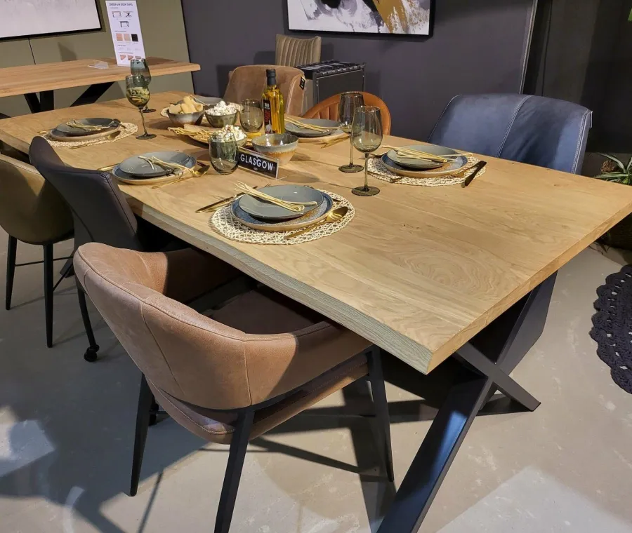 WoonMax Eettafel Glasgow eiken - vele opties en maten Outlet