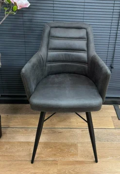 WoonMax Eettafel stoel Asher - Poot 3 - Chicago Antraciet - Showroommodel Outlet