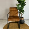 WoonMax Eettafelstoel Duke velvet - Cognac, Antraciet en Groen Best