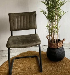 WoonMax Eettafelstoel Jax - Antraciet, Cognac en Groen Online