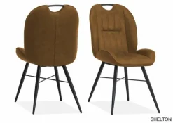 WoonMax Eettafelstoel Shelton - cognac, antraciet, zand en mosgroen Outlet