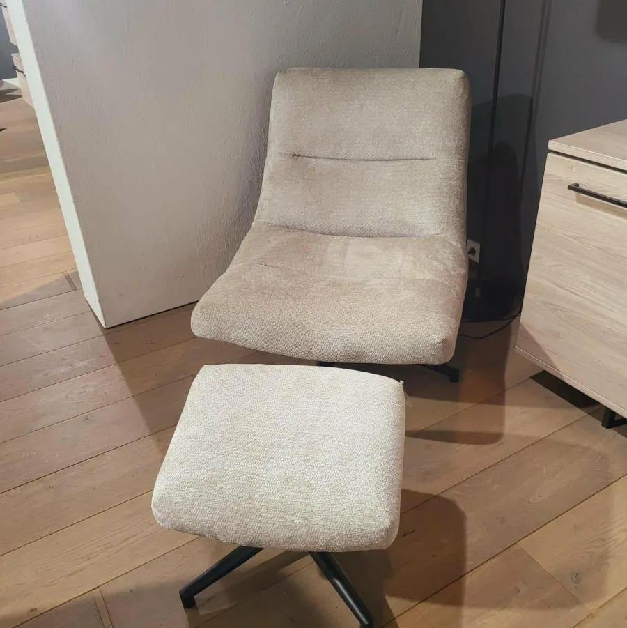 WoonMax Fauteuil + Hocker Foxton - 4 kleuren Movie Sale