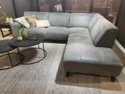 WoonMax Hoekbank Nashville A2 2.5 zits met ottomane Cuba Thyme - Showroommodel New