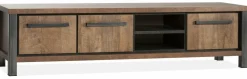 WoonMax Kinga Tv kast 200 cm 3 dr/2 open vak Lamulux Old Teak Clearance