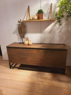 WoonMax Milltown TV meubel 3 deurs Dark Mango - 165 cm Online