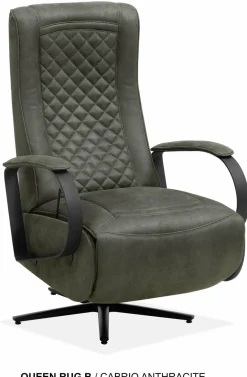 WoonMax Relaxfauteuil Queen Cabrio Antraciet handbediening - Showroommodel Outlet