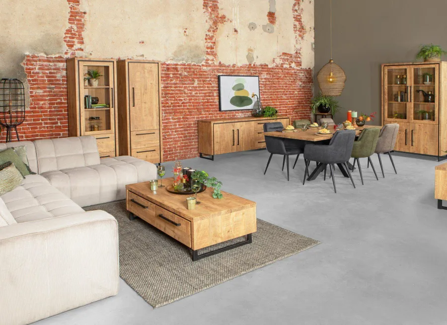 WoonMax Rimini TV meubel 3 deurs - 1 lade Lamulux mango 170 cm New