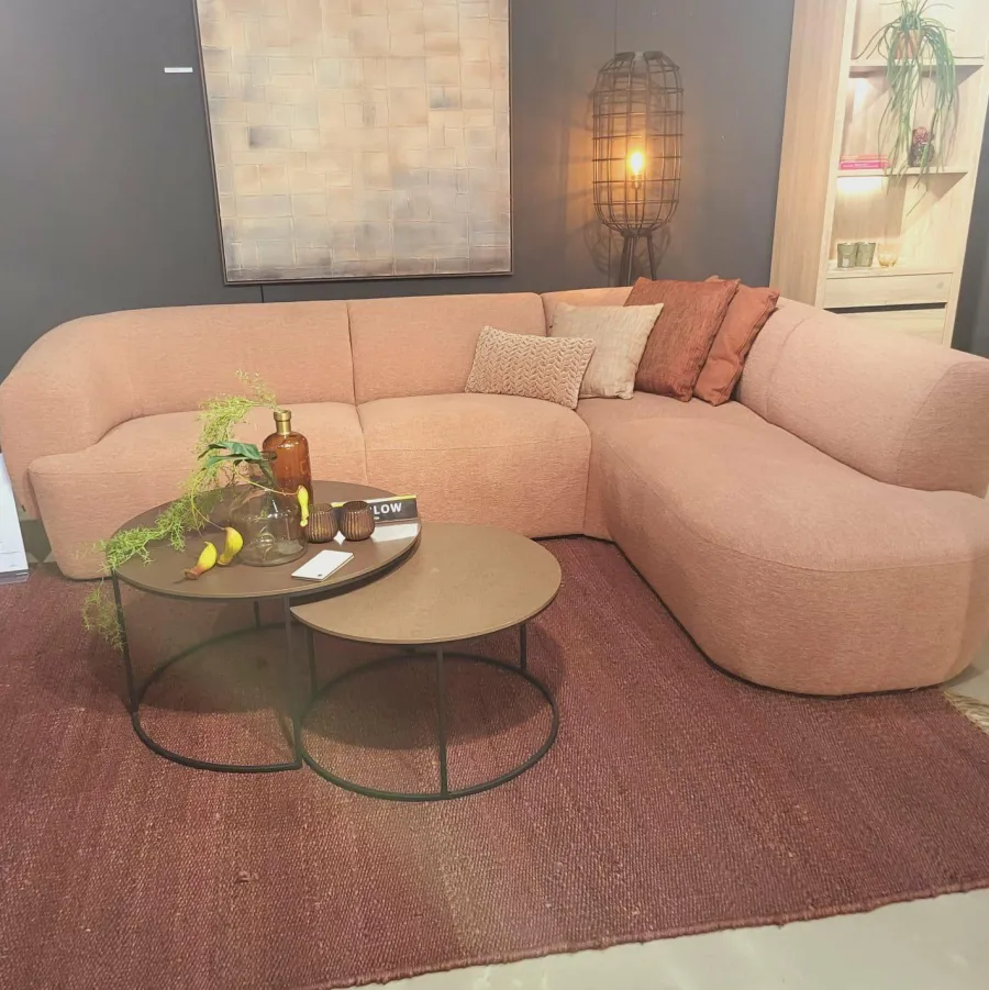WoonMax Salontafel Harlow set van 2 - lamulux geborsteld gehamerd koper Clearance