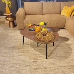 WoonMax Salontafel Vienna set van 2 L - lamulux geborsteld gehamerd koper Outlet