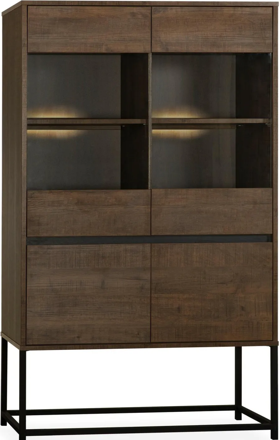 WoonMax Showroommodel - Milltown Vitrinekast met 2 glazen deuren - 116 cm - incl led Hot