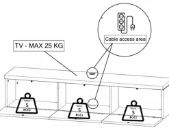 WoonMax TV meubel Keswick - 120, 180 en 240 cm - hangend of staand Sale