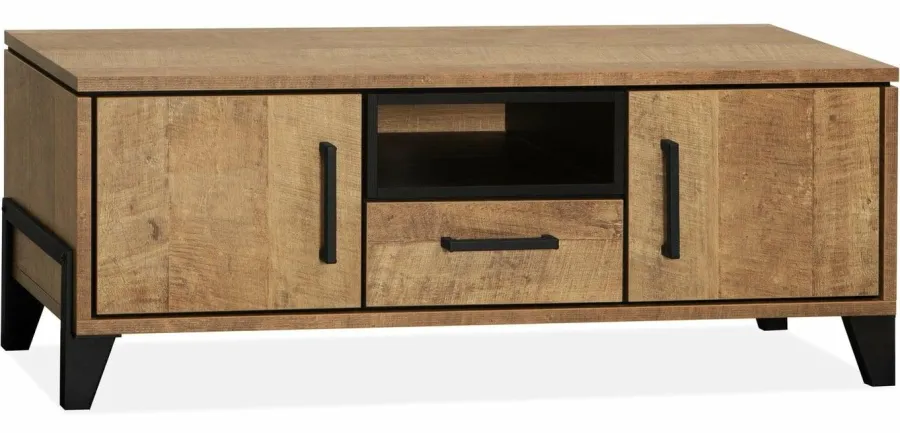 WoonMax Tv meubel Maldini Old teak - 2 deuren en 1 lade Outlet