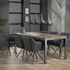 WoonStijl Armstoel grid draaibaar RVS Buffelo zwart Hot