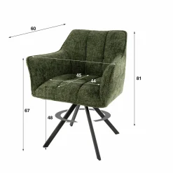 WoonStijl Armstoel raster draaibaar Hoven Groen Outlet
