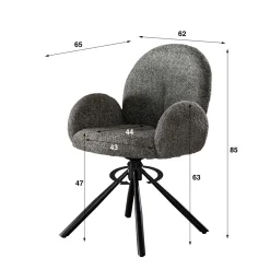 WoonStijl Armstoel rondo Boucle grijs Outlet