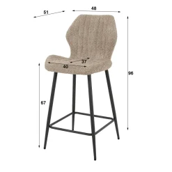WoonStijl Barstoel boucle lendesteun zand Hot